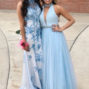 Pastel Blue Sherri Hill Prom Dress
